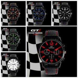 Mens F1 GT Grand Touring ספורט ספורט מירוץ שעון יד רצועת סיליקון אנלוגית בריטניה